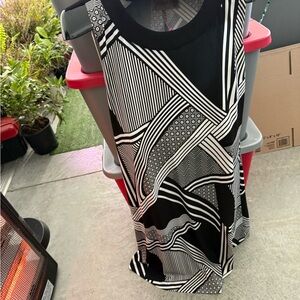 Black and White Geometric Pattern Dress mp26